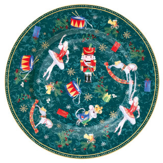 Тарелка обеденная 24см YQ25002 Щелкунчик и мышиный король, зеленый