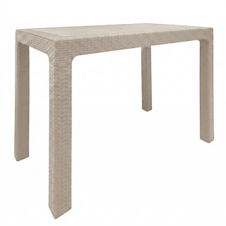 Стол пластик PLASTİK 90*150 RATTAN MASA (бежевый)