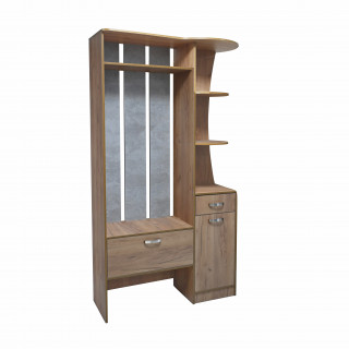 Прихожая "КУЛ-501" цв.Люкс дуб крафт золотой, бетон светлый