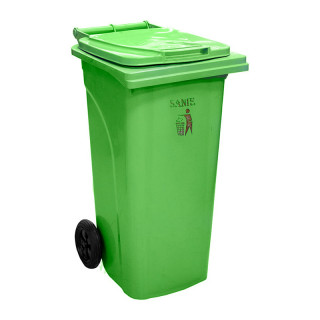 SANII Мусорный бак 120 л на колесах зеленый