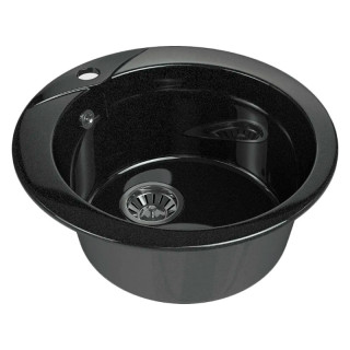 Мойка каменная МС-1 черный металлик глянец