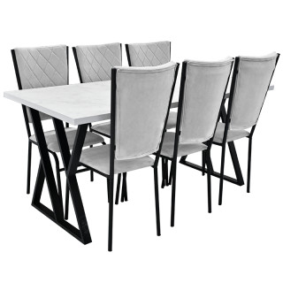 Комплект мебели "Конго+Чили" 1600*800 (бетон серый+Ultra dove)