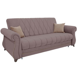 Диван "Бриз 2" НПБ ОПОРЫ КОРИЧНЕВЫЕ / Modus 04 (какао велюр) / Modus 03 (бежево-коричневый велюр)