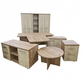 Кабинет руководителя, модель "S" (9 позиций) Цв.Люкс дуб крафт табачный