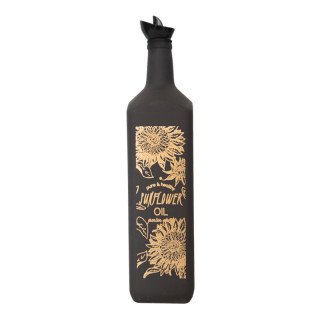 Квадратная бутылка 1 л с принтом Mate Black- -Copper Flower Oil мод.151079-065(Турция)