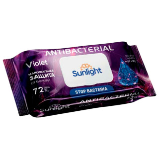 Влажные салфетки SUNLIGHT Antibacterial Violet/Blue 72 шт