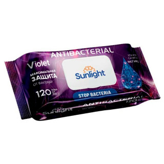 Влажные салфетки SUNLIGHT Antibacterial Violet 120 шт