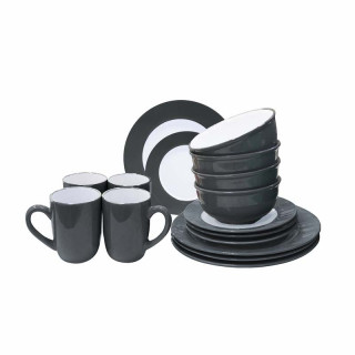 Набор посуды (фарфор ) из 16 предметов  (12 тарелок и 4 кружки 250 мл) 16pcs-27