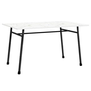 Стол вертикальный цв.каркас (1400*800 столешница 16 мм цв.Люкс) мрамор белый