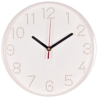2520-001 (10) Часы настенные d=25см, корпус белый "Классика" Рубин