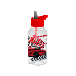 Бутылка 460 мл с соломкой  декор- Speed Racer мод.161807-002 (Турция)