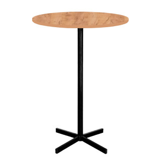 Стол "Бистро" (D-800 столешница 16мм, цв. Люкс) Дуб крафт золотой