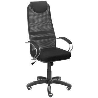 Кресло Ленайс (мет.каркас) подл.металл.№9 с накл.,крест.пл.d416/ 680/ 700 м/п, кол JL черный