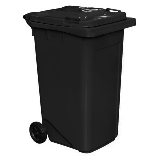 Бак мусорный 240 л с крышкой, на колёсах (чёрный)