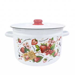 Кастрюля эмалированная цил Ягодки 7,0л ТМ Appetite