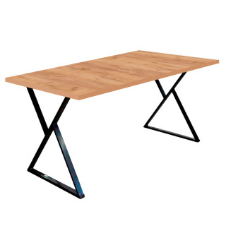 Стол Миссони (1600*800 столешница 16 мм цв.Люкс) дуб крафт золотой