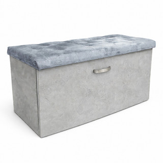 Тумба "Лойс" для обуви 1000*390*580Н с м.эл. кзам PU/ гоб.stock цв.Люкс (Кул) бетон светлый